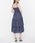 SIXDO Polka Dot Spaghetti Strap Maxi Chiffon Dress